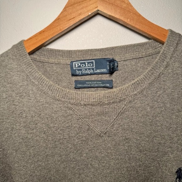 Vtg Polo Ralph Lauren Sweater Mens XLarge Grey Long Sleeve Crewneck Rustic - Picture 2 of 3